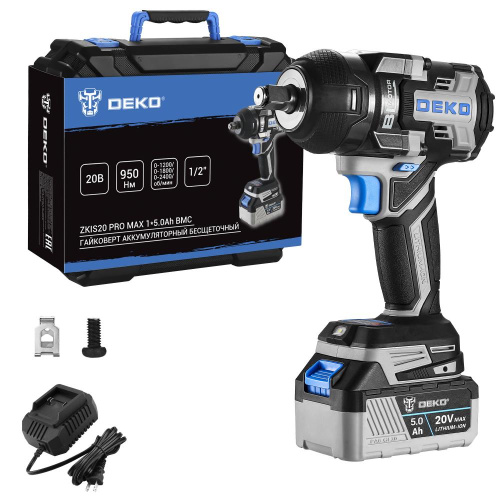 Гайковерт аккумуляторный бесщеточный DEKO ZKIS20 PRO MAX, 20В, 1*5.0Ач, 950 Нм, в кейсе по ценам производителя в Москве с доставкой по всей России