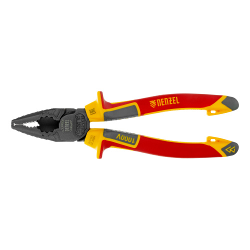 Плоскогубцы комбинированные, диэлектрические трехкомпонентные рукоятки до 1000 В, 180 мм Denzel по ценам производителя в Москве с доставкой по всей России