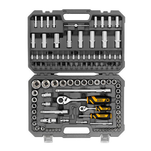 Набор инструментов, 1/2", 1/4", CrV, S2, пластиковый кейс, 109 предметов Denzel по ценам производителя в Москве с доставкой по всей России