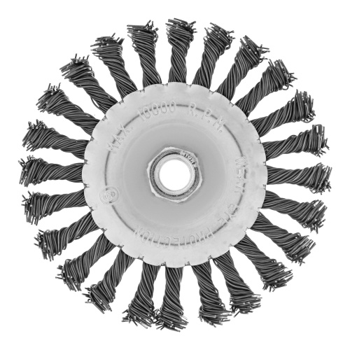 Щетка для УШМ 125 мм, М14, плоская, крученая проволока 0.8 мм Matrix по ценам производителя в Москве с доставкой по всей России