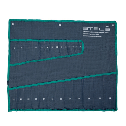 Набор ключей комбинированных 6-32 мм, 26 шт, CrV, матовый хром Stels по ценам производителя в Москве с доставкой по всей России