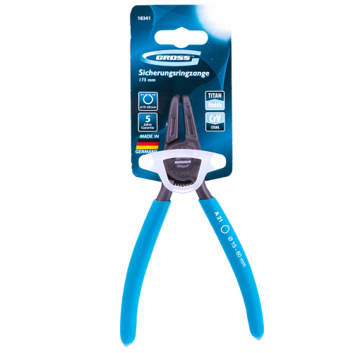 Съемник, 165 мм, для внешних стопорных колец (19-60 мм) изогнутые губки (разжим) Gross по ценам производителя в Москве с доставкой по всей России