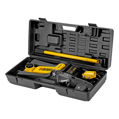 Домкрат гидравлический подкатной с фиксатором, 2,5 т,  85-385 мм, в пласт. кейсе Denzel по ценам производителя в Москве с доставкой по всей России