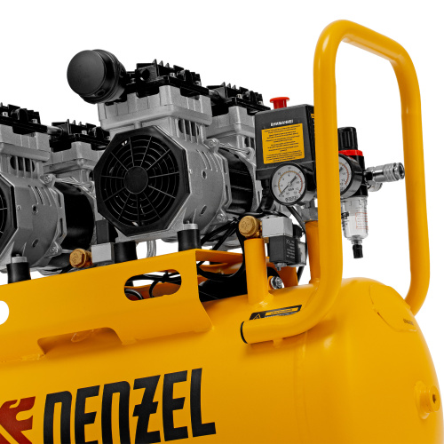 Компрессор безмасляный, малошумный DLS 1500/50, 1500 ВТ, 2x750, 50 л, 260 л/мин Denzel по ценам производителя в Москве с доставкой по всей России