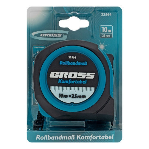 Рулетка Komfortabel 10 м х 25 мм,обрезиненный корпус Gross по ценам производителя в Москве с доставкой по всей России
