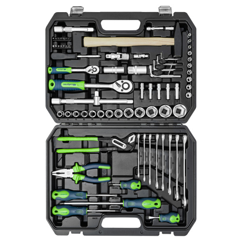 Набор инструментов, 1/2", 1/4", пластиковый кейс 76 предметов Сибртех по ценам производителя в Москве с доставкой по всей России