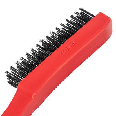 Щетка зачистная четырехрядная, закаленная прямая проволока с пластиковой ручкой Matrix по ценам производителя в Москве с доставкой по всей России