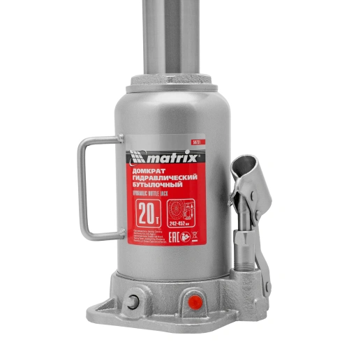 Домкрат гидравлический бутылочный, 20 т, высота подъема 242-452 мм Matrix по ценам производителя в Москве с доставкой по всей России