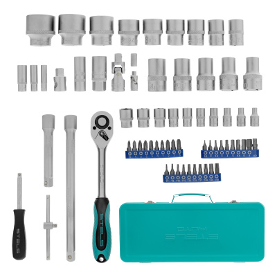 Набор торцевых головок с трещоткой, 1/2" и 1/4", 68 предметов Stels по ценам производителя в Москве с доставкой по всей России