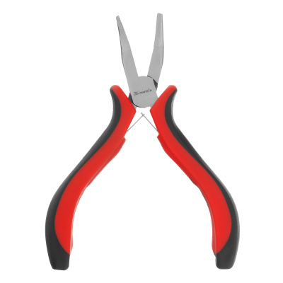 Длинногубцы изогнутые Mini, 130 мм, никелированные, авторазжим, двухкомпонентные рукоятки Matrix по ценам производителя в Москве с доставкой по всей России