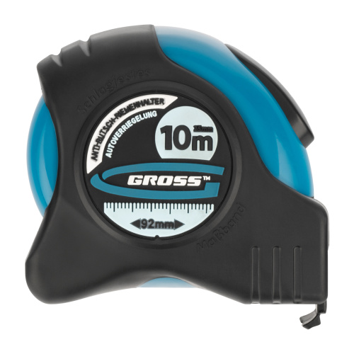 Рулетка "Schlagfest",10 м x 25 мм,магнитный обрезиненный зацеп,двусторонняя шкала,автоматическая фиксация Gross по ценам производителя в Москве с доставкой по всей России