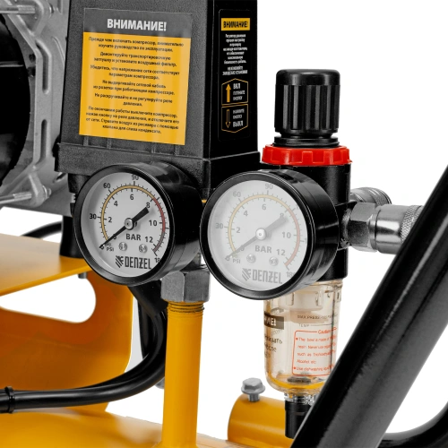 Компрессор безмасляный, малошумный  DLS 2250/100, 2250 Вт, 3x750, 100 л, 410 л/мин блок управления/ Denzel по ценам производителя в Москве с доставкой по всей России