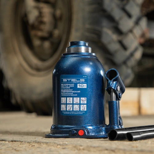 Домкрат гидравлический бутылочный телескопический, 10 т, подъем 180-430 мм Stels по ценам производителя в Москве с доставкой по всей России