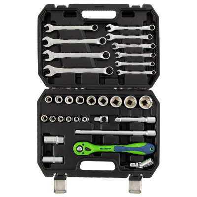 Набор инструментов 32 предмета, CrV, 1/2" Сибртех по ценам производителя в Москве с доставкой по всей России