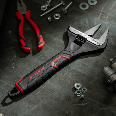 Ключ разводной, тонкие губки, фосфатированный, двухкомпонентная рукоятка, 300 мм, PRO Matrix по ценам производителя в Москве с доставкой по всей России