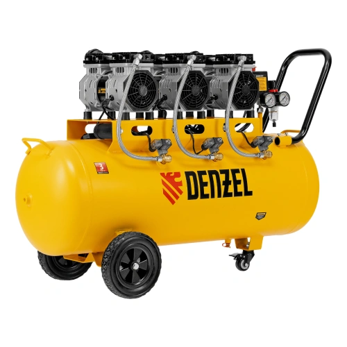 Компрессор безмасляный, малошумный DLS 1800/100,1800 Вт, 3x600, 100 л, 345 л/мин Denzel по ценам производителя в Москве с доставкой по всей России