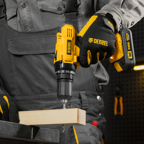 Дрель-шуруповерт аккумуляторная CDL-IB-18-02, Li-Ion, 18 В, 2 акк. Denzel по ценам производителя в Москве с доставкой по всей России