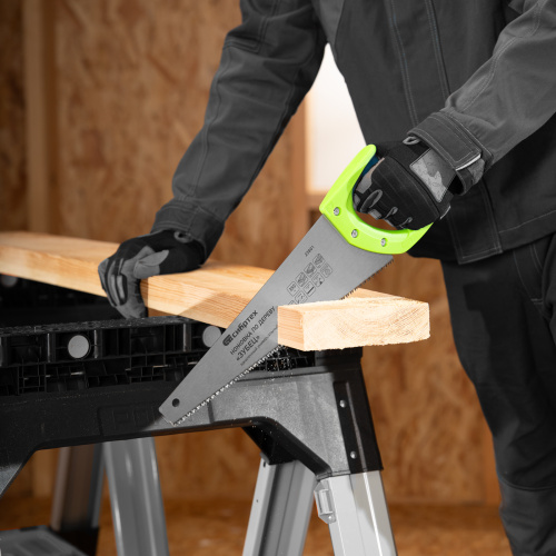 Ножовка по дереву "Зубец", 350 мм, 7-8 TPI, каленый зуб 2D, двухкомпонентная рукоятка Сибртех по ценам производителя в Москве с доставкой по всей России