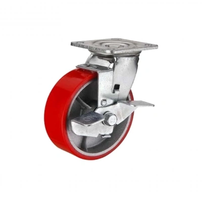 Колесо большегрузное поворотное с тормозом SCPb 63 150мм