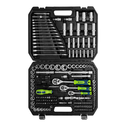 Набор инструментов, 1/2", 3/8", 1/4", пластиковый кейс 215 предм. Сибртех по ценам производителя в Москве с доставкой по всей России