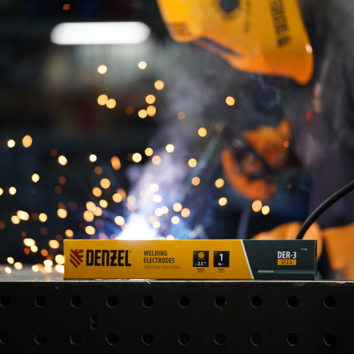 Электроды DER-3, диам. 2,5 мм, 1 кг., рутиловое покрытие Denzel по ценам производителя в Москве с доставкой по всей России