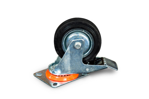 Колесо поворотное резина SCb 42 100 мм с тормозом (N) по ценам производителя в Москве с доставкой по всей России
