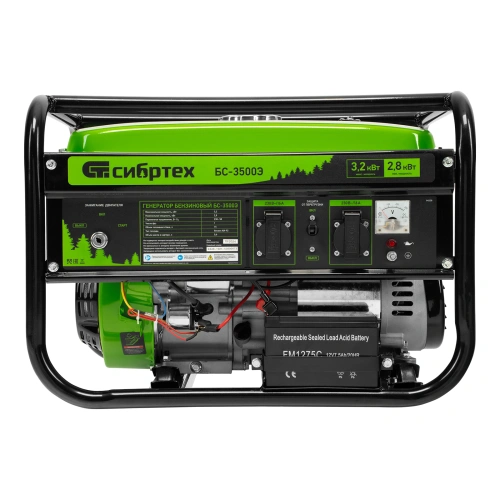 Генератор бензиновый БС-3500Э, 3.2 кВт, 230В, 4-х тактный, 15 л, электростартер Сибртех по ценам производителя в Москве с доставкой по всей России