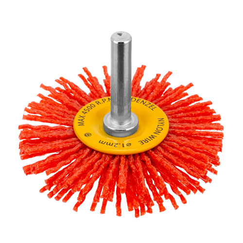 Щетка для дрели, 65 мм, Плоская, со шпилькой, нейлоновая щетина Denzel по ценам производителя в Москве с доставкой по всей России