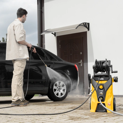 Моечная машина высокого давления R-210iD, 2600 Вт, 210 бар, 8.0 л/мин, асинхронный двигатель, барабан Denzel по ценам производителя в Москве с доставкой по всей России
