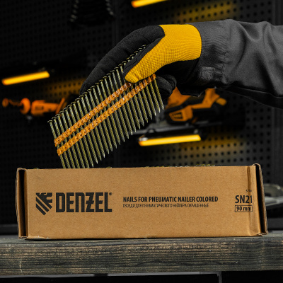 Гвозди для пнев. нейлера (крашен.) длина - 90 мм, диам. - 3,05 мм, 2000 шт. Denzel по ценам производителя в Москве с доставкой по всей России