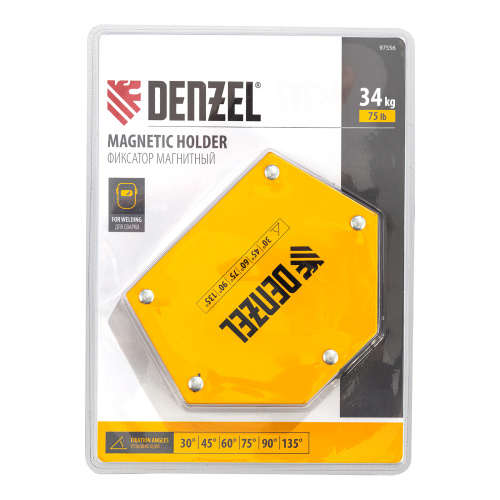 Фиксатор магнитный для сварочных работ усилие 75 LB, 30х45х60х75х90х135 град. Denzel по ценам производителя в Москве с доставкой по всей России