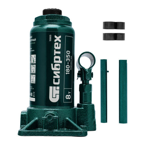 Домкрат гидравлический бутылочный, 8 т, 180-350 мм Сибртех по ценам производителя в Москве с доставкой по всей России