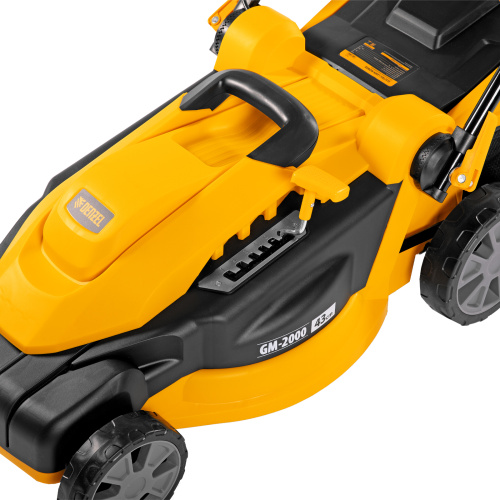 Газонокосилка электрическая GM-2000, 2000 Вт, ширина 43 см, 6 уровней, травосборник 45 л. Denzel по ценам производителя в Москве с доставкой по всей России