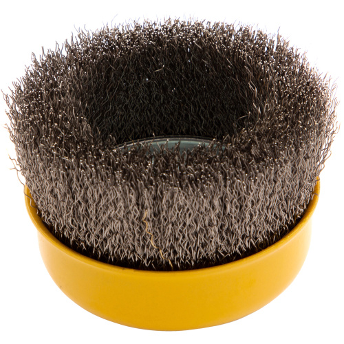 Щетка для УШМ, 100 мм, "Чашка", витая нержавеющая проволока 0.3 мм, М14 Denzel по ценам производителя в Москве с доставкой по всей России