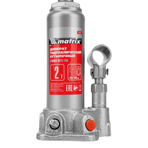 Домкрат гидравлический бутылочный, 2 т, высота подъема 181-345 мм, в пластиковый кейсе Matrix по ценам производителя в Москве с доставкой по всей России