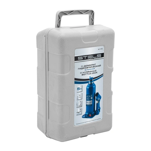 Домкрат гидравлический бутылочный, 5 т, h подъема 207-404 мм, в пластиковом кейсе Stels по ценам производителя в Москве с доставкой по всей России