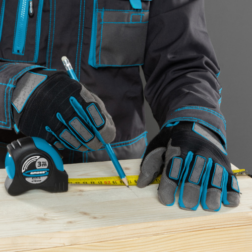 Рулетка "Schlagfest",3 м x 19 мм,магнитный обрезиненный зацеп,двусторонняя шкала,Нейлоновое покрытие,автоматическая фиксация Gross по ценам производителя в Москве с доставкой по всей России