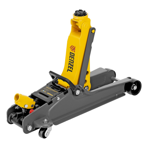 Домкрат гидравлический подкатной с фиксатором, 2,5 т,  85-385 мм, в пласт. кейсе Denzel по ценам производителя в Москве с доставкой по всей России