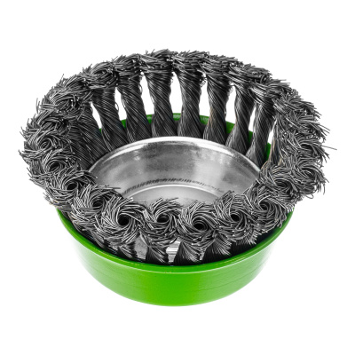 Щетка для УШМ, 100 мм, М14, "чашка", крученая металлическая проволока Сибртех по ценам производителя в Москве с доставкой по всей России