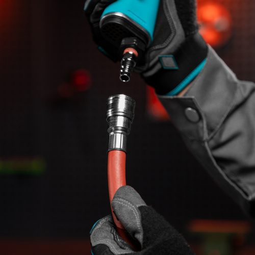 Шланг пневматический резиновый, 10 x 16 мм, 24 бар, армированный, быстросъемное соединение, 10 м Stels по ценам производителя в Москве с доставкой по всей России