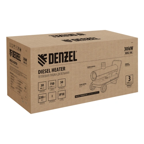 Дизельная тепловая пушка NHG-30i, 30 кВт, 750 м3/ч, непрямой нагрев, цифровой термостат Denzel по ценам производителя в Москве с доставкой по всей России