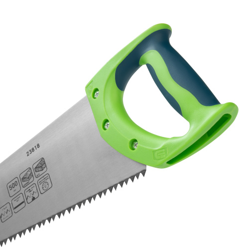 Ножовка по дереву "Зубец", 500 мм, шаг зуба 7 мм, каленый зуб 2D, двухкомпонентная рукоятка Сибртех по ценам производителя в Москве с доставкой по всей России