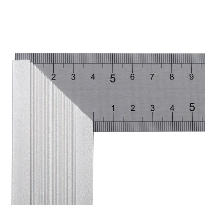 Угольник стальной 400 мм, нержавеющая сталь, градуировка, алюминиевое основание Denzel по ценам производителя в Москве с доставкой по всей России