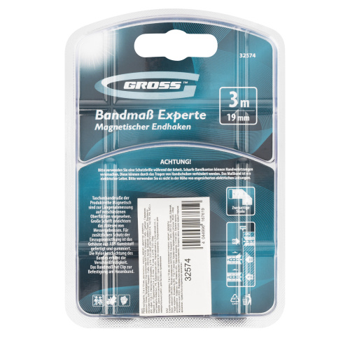 Рулетка Experte,3 м x 19 мм,двухкомпонентный корпус,магнит,двухсторонняя разметка,нейлон Gross по ценам производителя в Москве с доставкой по всей России