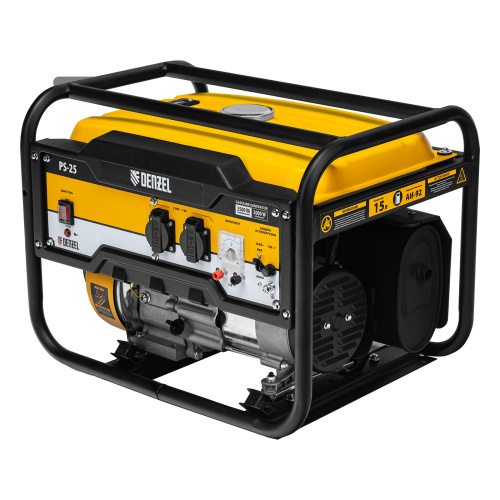 Генератор бензиновый PS 25, 2.5 кВт, 230 В, 15 л, ручной стартер Denzel по ценам производителя в Москве с доставкой по всей России
