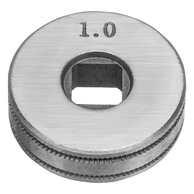 Подающий ролик, U профиль зубчатый под флюсовую проволоку 0,8-1мм посадка квадрат, 2 шт Denzel по ценам производителя в Москве с доставкой по всей России