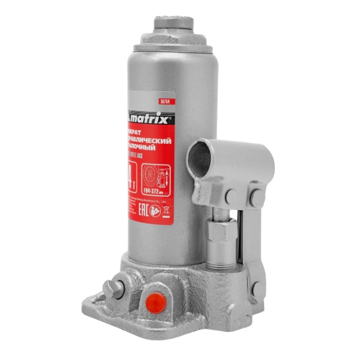 Домкрат гидравлический бутылочный, 4 т, высота подъема 194-372 мм, в пластиковый кейсе Matrix по ценам производителя в Москве с доставкой по всей России
