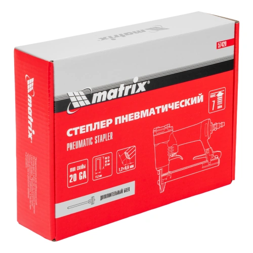 Степлер пневматический для прямоугольных скоб от 10 до 22 мм Matrix по ценам производителя в Москве с доставкой по всей России