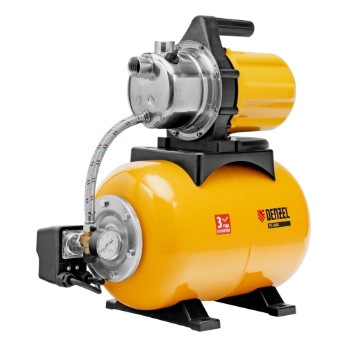 Насосная станция PS800X, 800 Вт, 3200 л/ч, ресивер 24 л, подъем 38 м, нержавейка Denzel по ценам производителя в Москве с доставкой по всей России