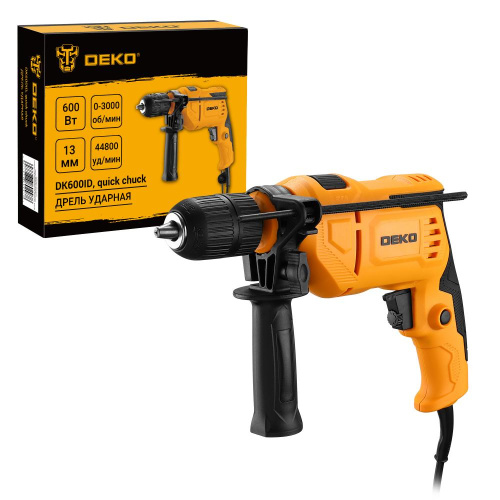 Дрель ударная сетевая DEKO DK600ID с быстрозажимным патроном, 600 Вт по ценам производителя в Москве с доставкой по всей России